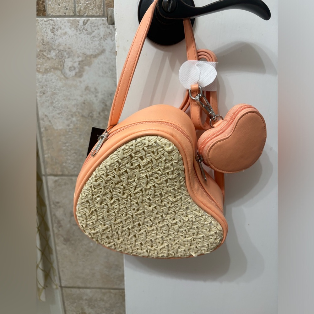 NWT wicker heart and coin purse-